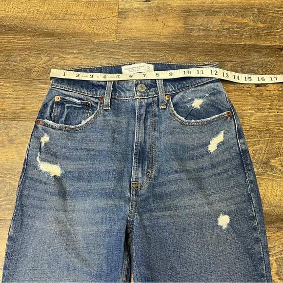 Abercrombie & Fitch Ultra High Rise Ankle Straight Distressed Curve Love 25/0S - Picture 2 of 10